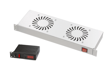 LN-FAN-THD-2FRM-LG - Универсальная вентиляционная панель с цифровым термостатом для 19