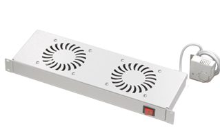 LN-FAN-THM-2FRM-LG - Универсальная вентиляционная панель с аналоговым термостатом для 19