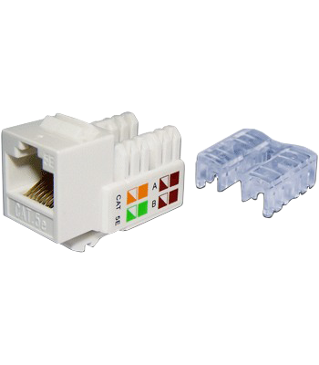 TWT-OK45UTP/6-WH - Модуль Keystone Jack неэкранированный UTP, RJ45, категория 6, 90°, белый